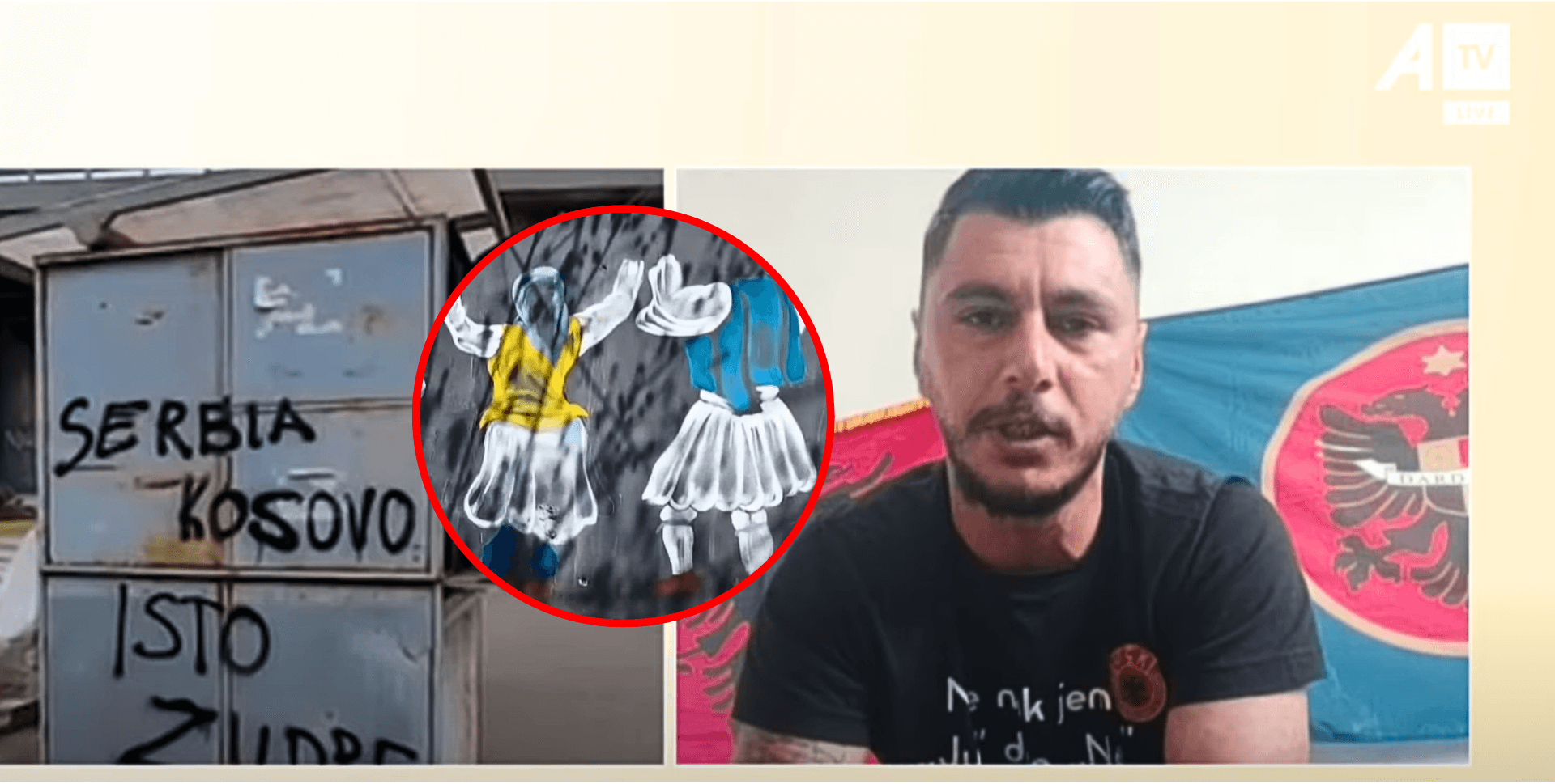 Durrësi mbushet me shkrime “pro” serbe, piktori vendos t’i zhduk