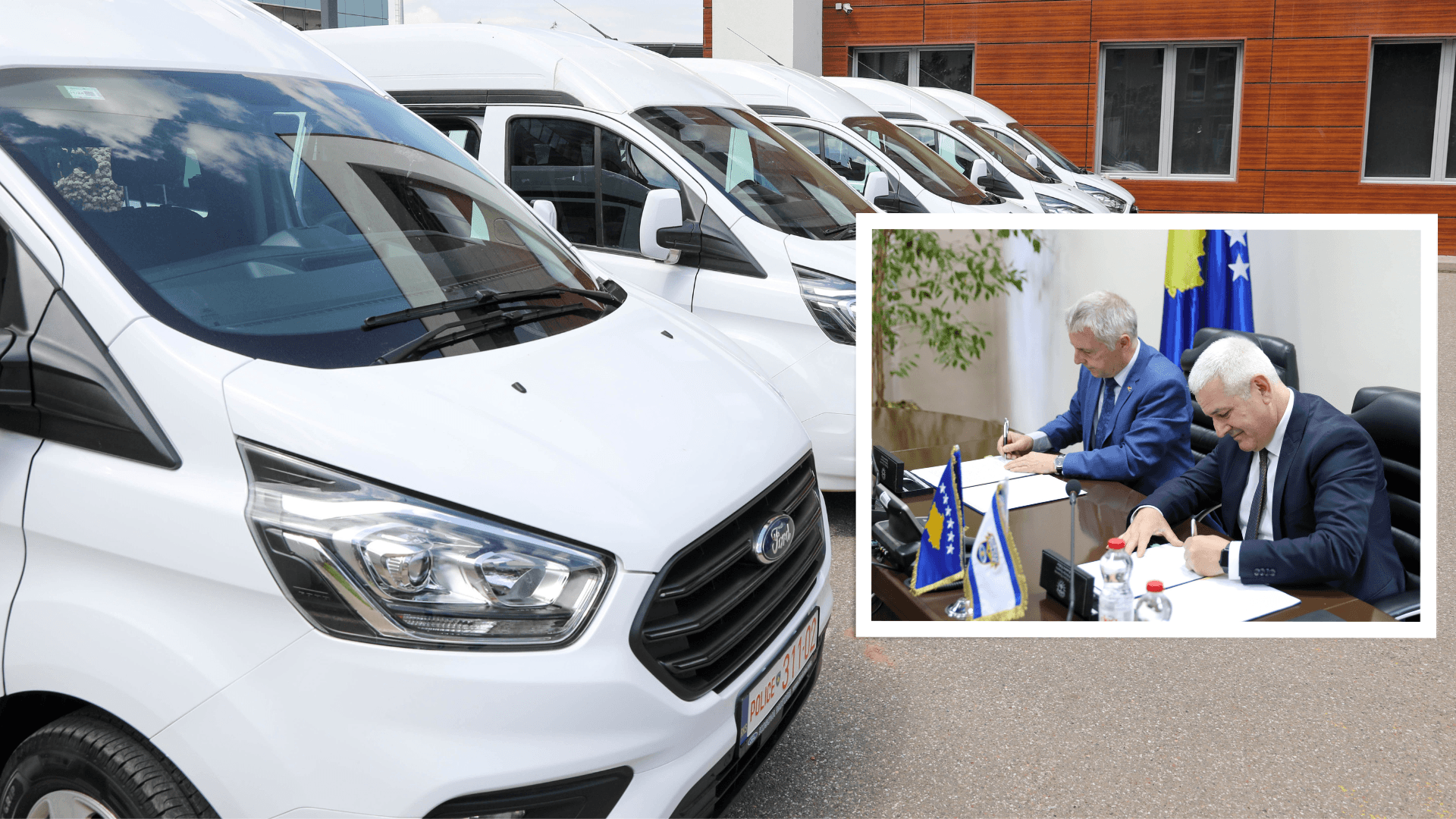 Policia e Kosovës pranoi donacion pesë furgonë nga shteti gjerman