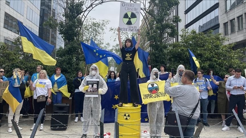 Protestë kundër Rusisë gjatë Samitit të Liderëve të BE-së në Bruksel