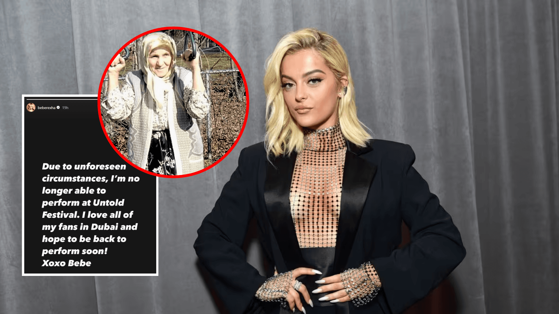 Pak pasi njoftoi se i ka vdekur halla, Bebe Rexha anulon koncertin në Dubai: Për shkak të rrethanave nuk jam në gjendje të performoj