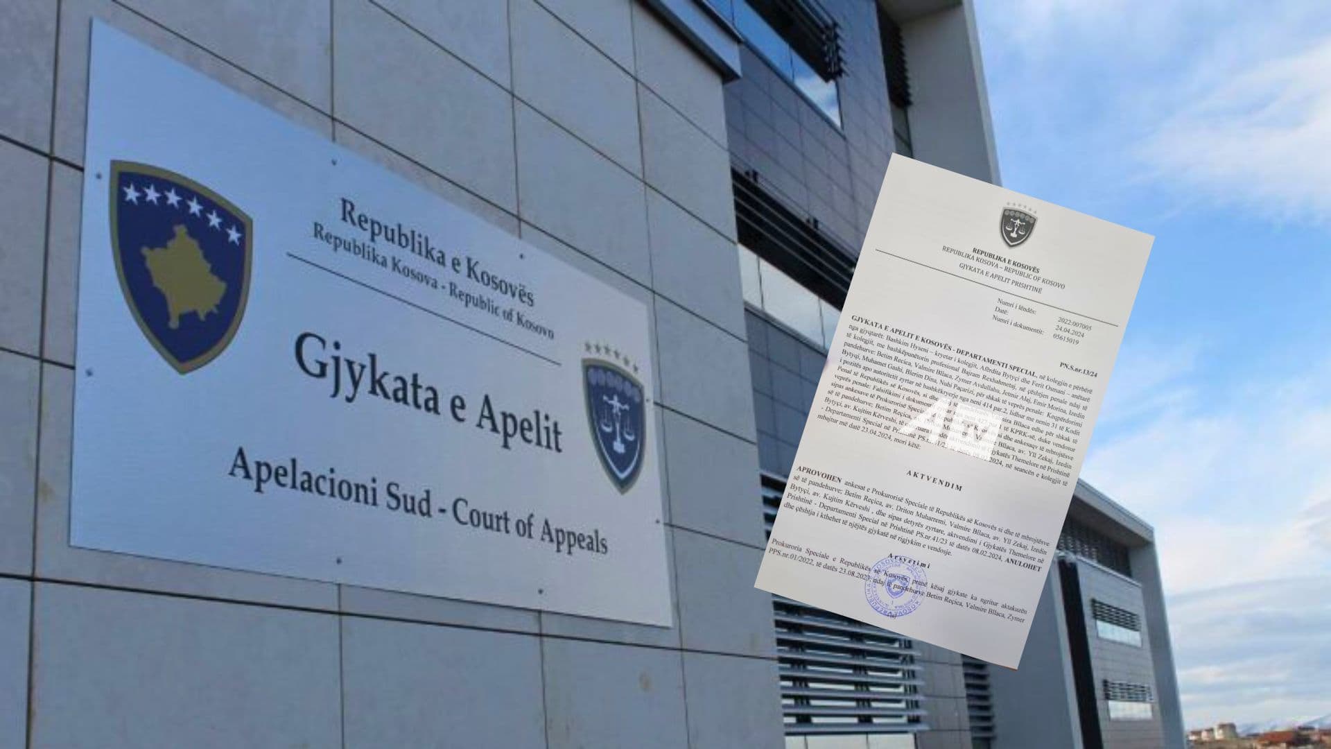 Apeli aprovon ankesat e mbrojtjes, e kthen në rivendosje aktakuzën ndaj Betim Reçicës dhe të 9 zyrtarëve tjerë të MI-së