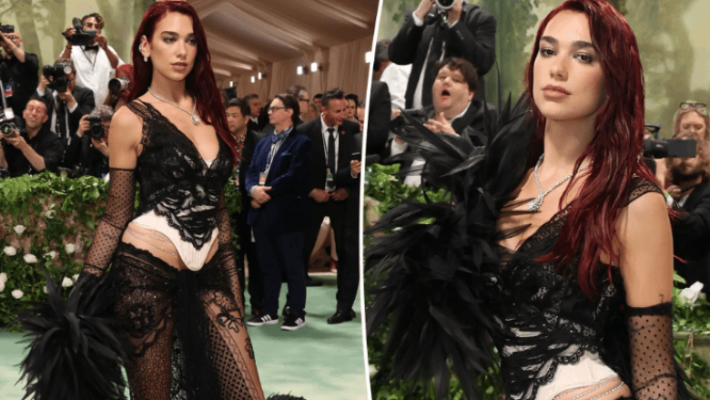 Dua Lipa shkëlqen në Met Gala 2024 – mori gjithë vëmendjen me fustanin e veçantë me dantella