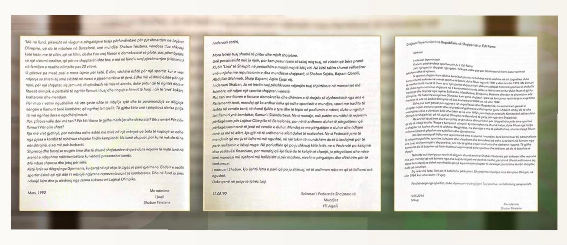 Shaban Tërstena, kampioni i parë olimpik shqiptar, publikon letrën refuzuese që e mori nga Shqipëria