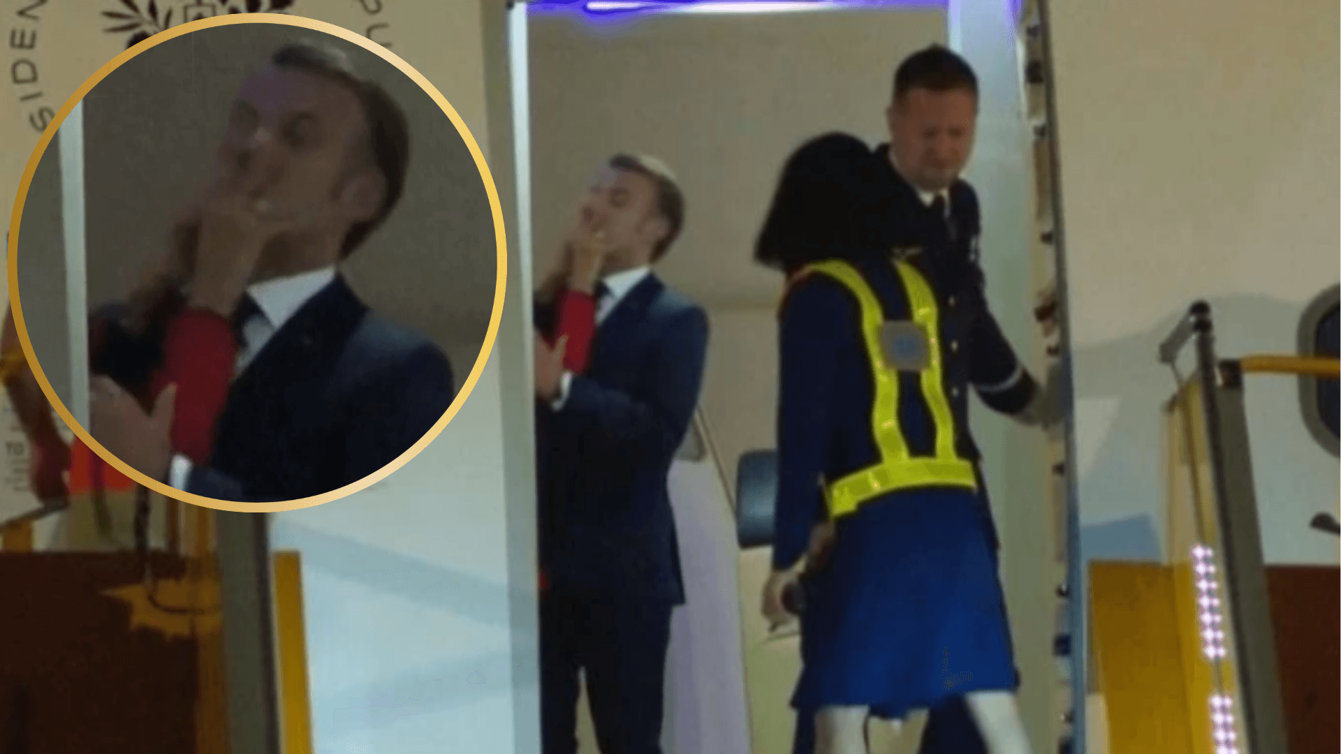 Macron sqaron videon ku Zonja e Parë shihet duke e shtyrë me duar, thotë se ishte një shaka