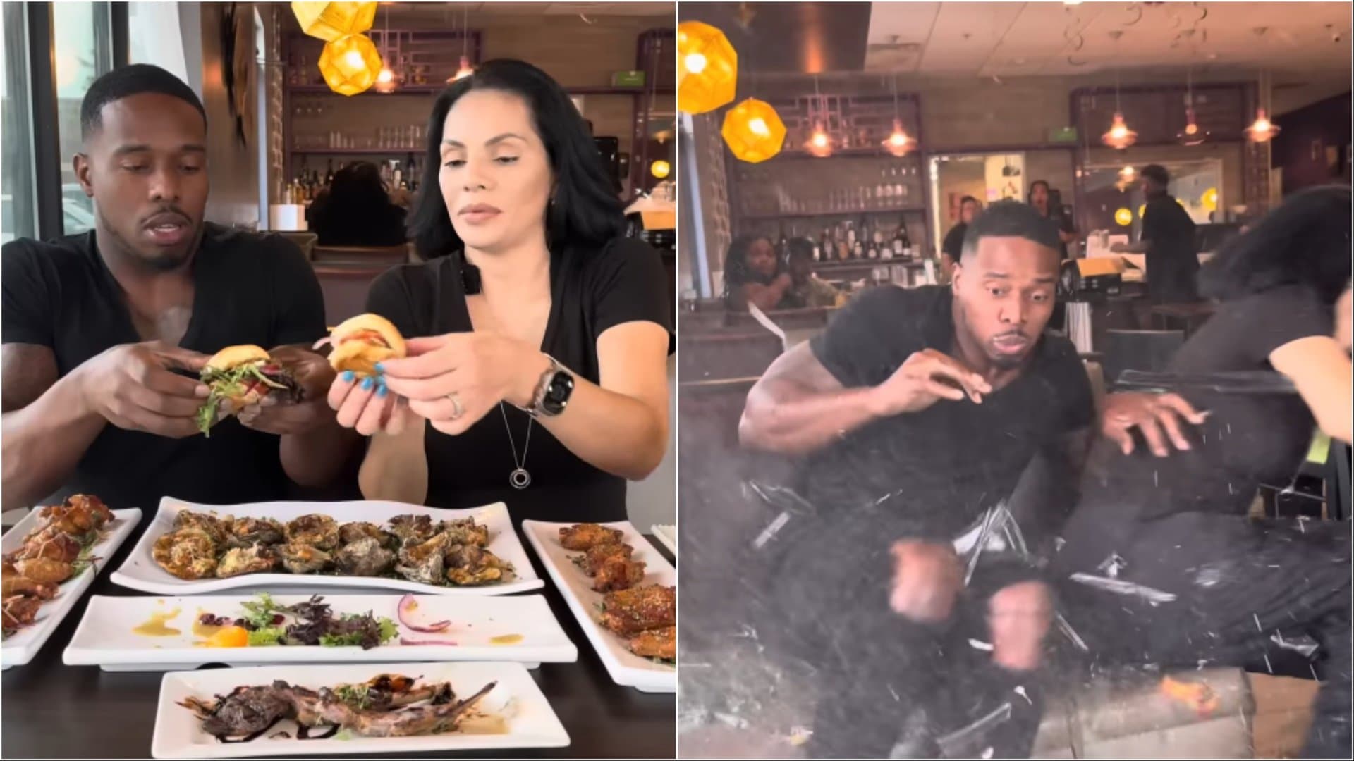 Video dramatike/ Po filmonin veten duke ngrënë, çifti i influencerave goditen nga makina në restorant