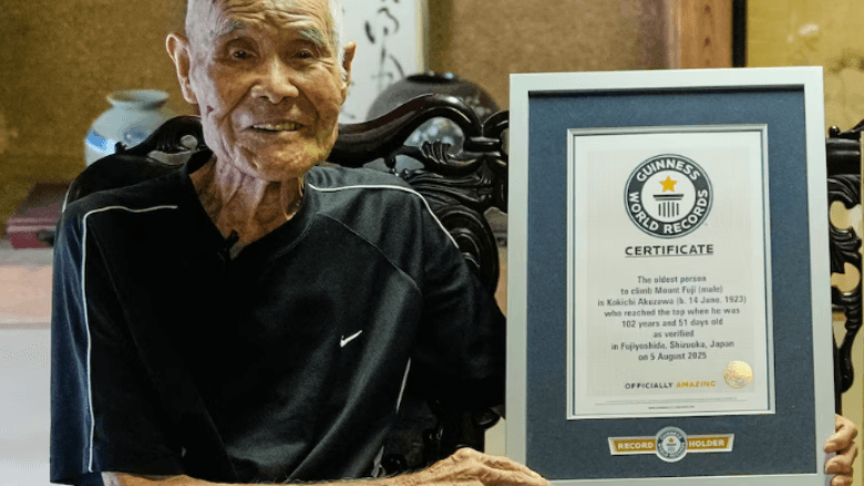 Alpinisti 102-vjeçar hyn në Guinness si personi më i vjetër që ngjitet në malin Fuji