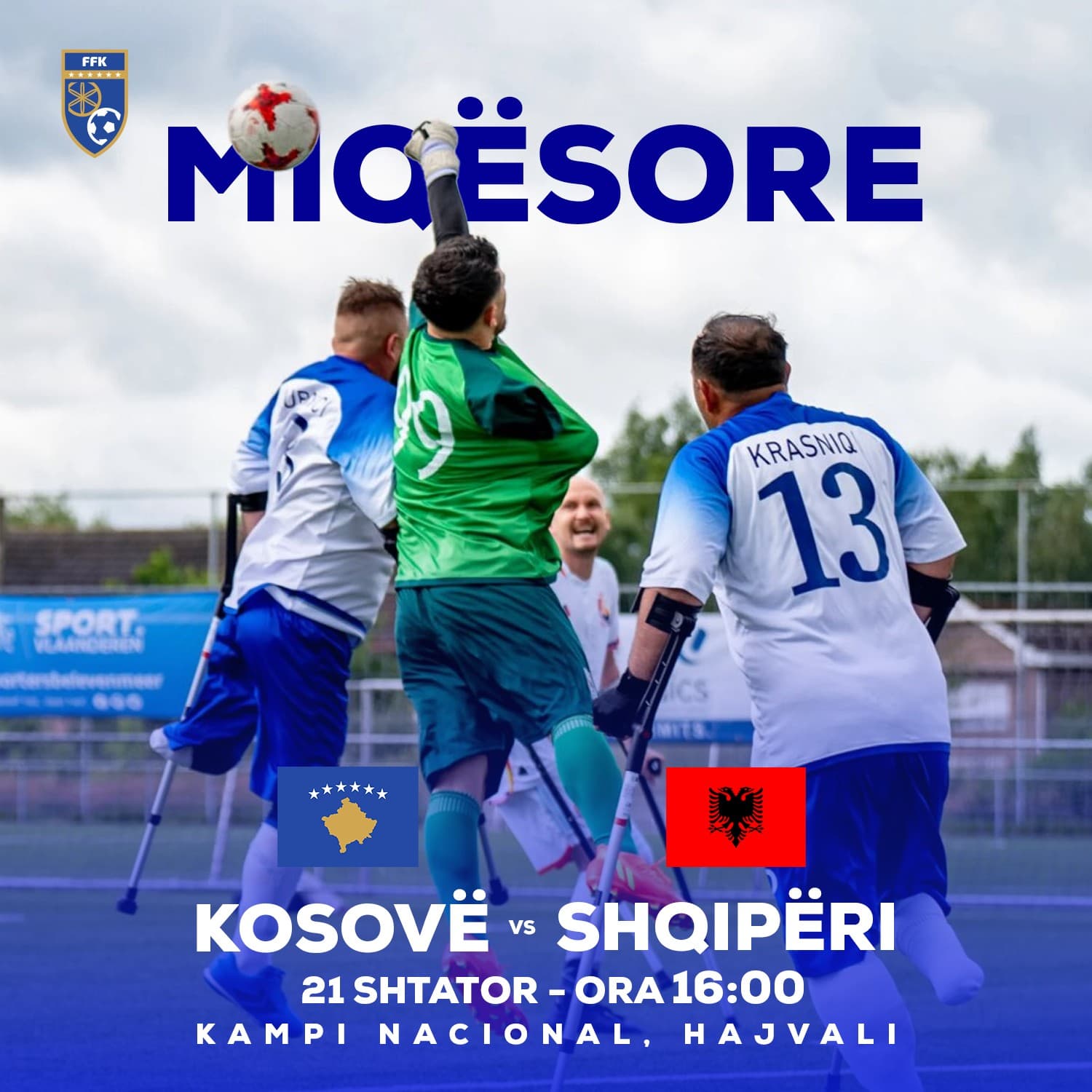 Kombëtarja e Kosovës në Futbollin e të Amputuarve do të zhvillojë një ndeshje miqësore kundër Kombëtares së Shqipërisë.