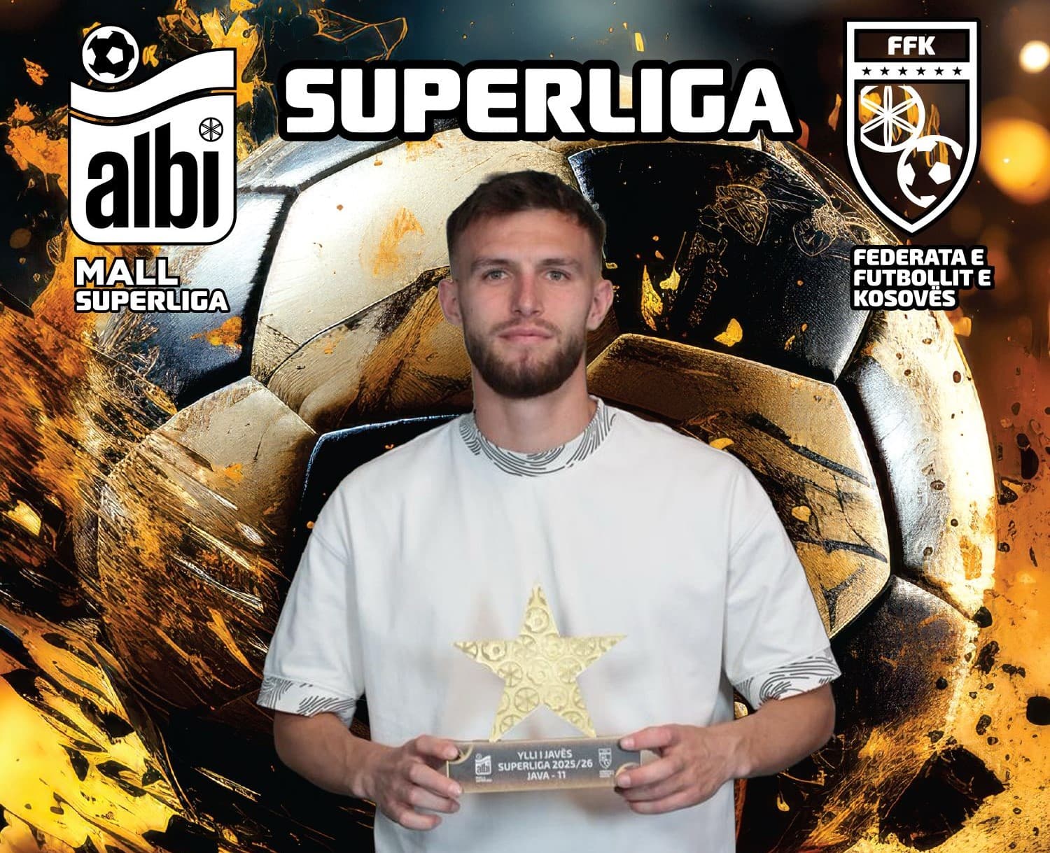 Bleart Tolaj më i miri për javën e njëmbëdhjetë në Superligën e futbollit kosovar