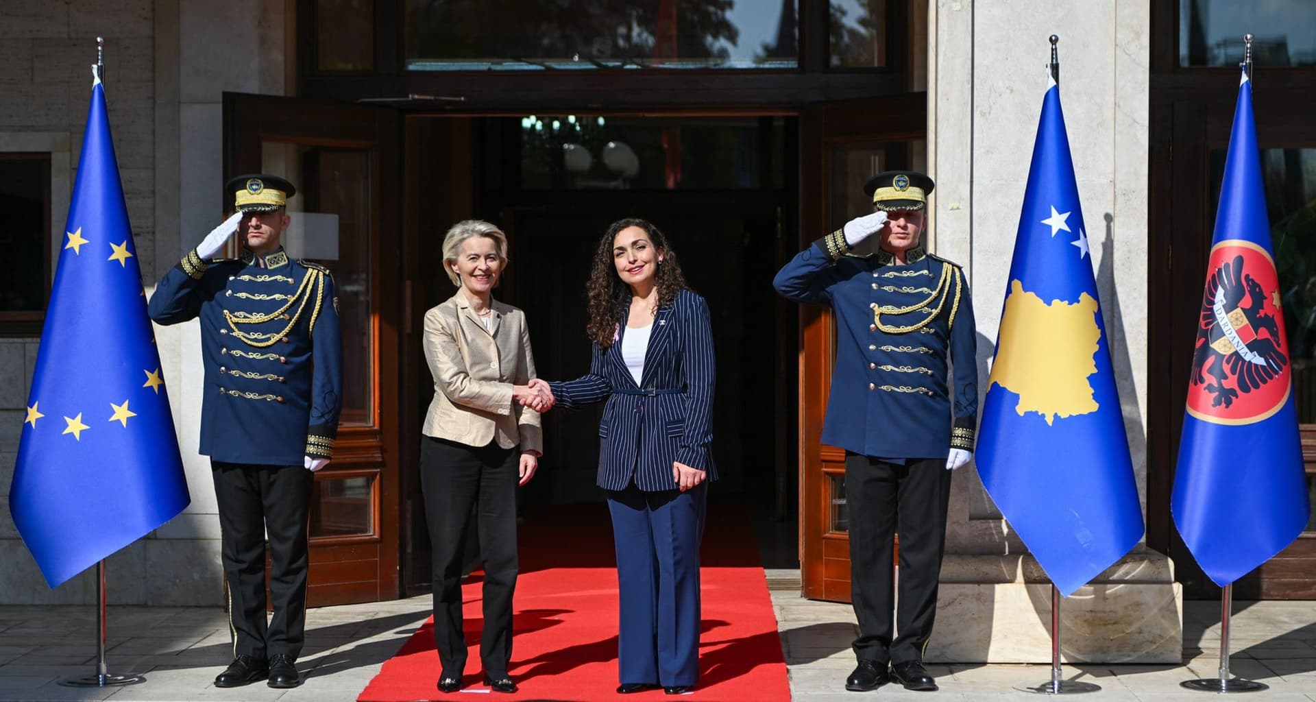 Heqja e masave ndaj Kosovës në fokus të takimit Osmani–Von der Leyen