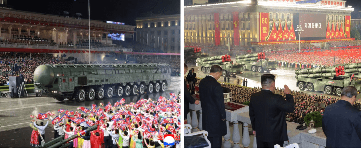 Koreja e Veriut mban paradë ushtarake, shfaq raketën e re ndërkontinentale