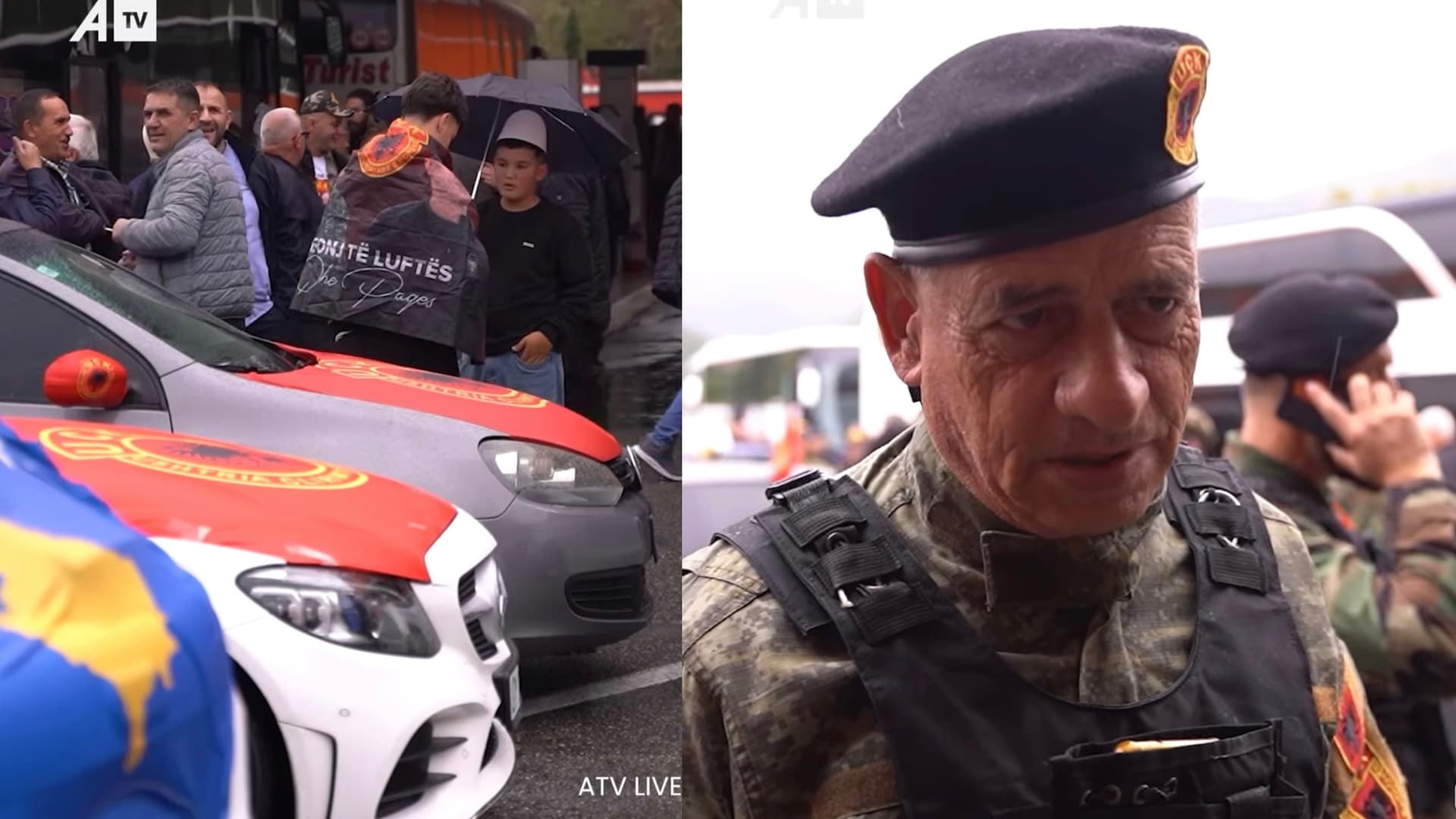 Mijëra qytetarë nga Kosova ndalen tek pompa e derivateve ku zakonisht bëjnë ndalesa, këtë herë të gjithë së bashku në protestën në Tiranë 🇦🇱