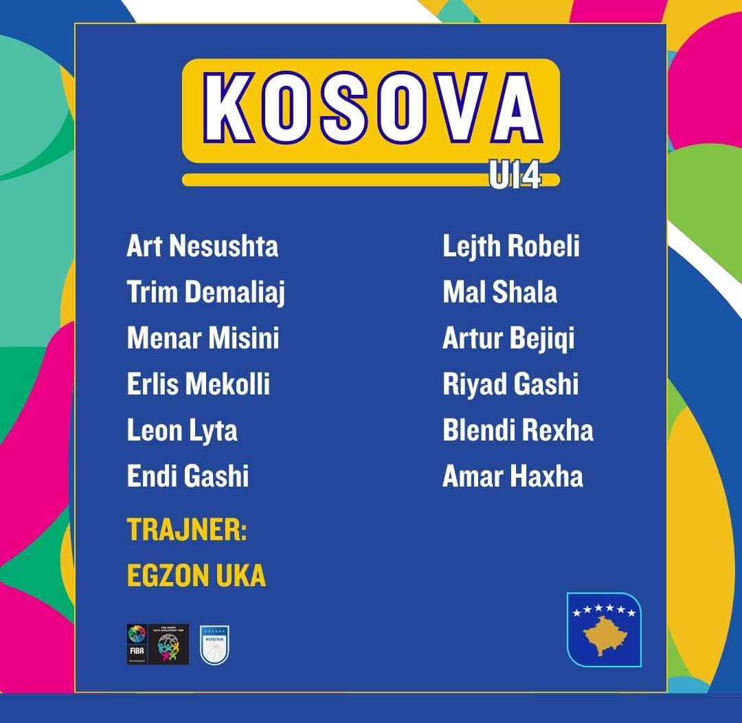 12-shja e Kosovës për meshkuj U14 gati për sfidat e FIBA YDF-së!