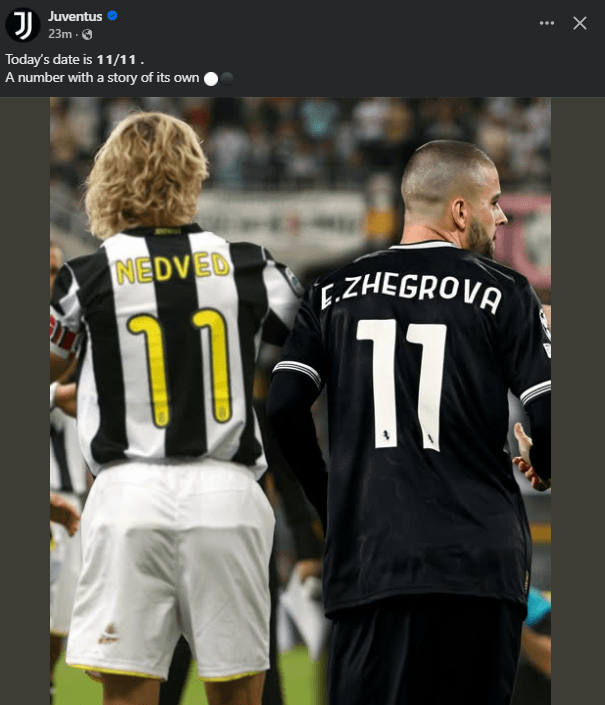 Juventus përkujton “magjinë” e numrit 11 me Zhegrovën dhe Nedved
