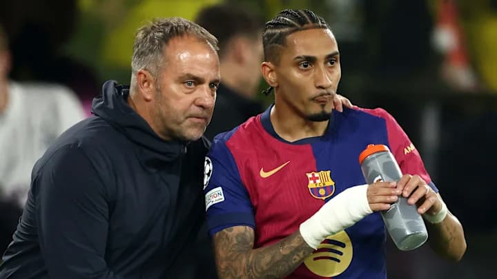 Pas fitores 3-1 ndaj Atletico Madrid, Hansi Flick lavdëron Raphinhan: “Me të gjithçka është më e lehtë”
