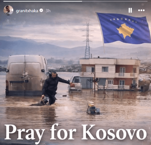 Mesfushori shqiptar, Granit Xhaka, dërgon mesazh solidariteti për Kosovën
