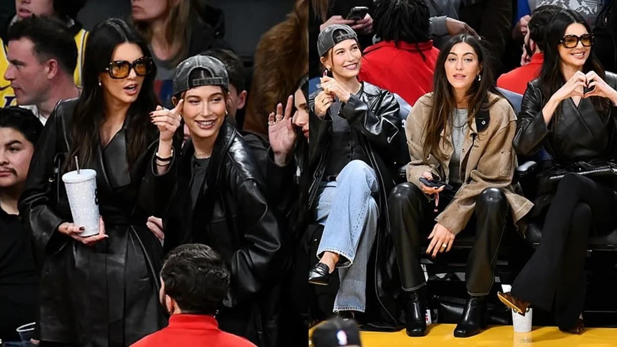Kendall Jenner dhe Hailey Bieber në një mbrëmje para Oscars