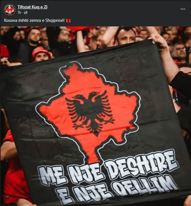 Tifozët kuq e zi: Kosova është zemra e Shqipërisë