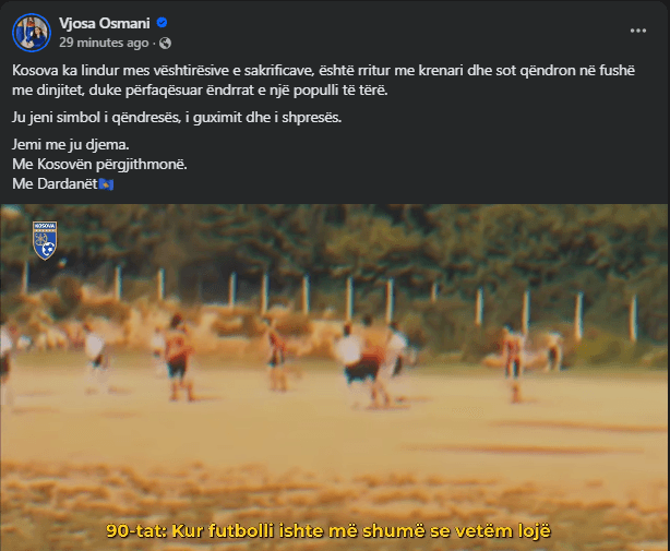 Kosova përballë Turqisë, Presidentja Osmani dërgon mesazhin e mbështetjes