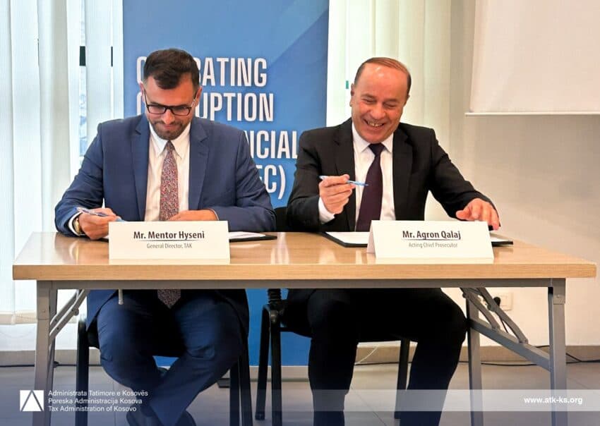 Prokuroria e Shtetit dhe ATK nënshkruajnë memorandum për luftimin e korrupsionit dhe krimit financiar