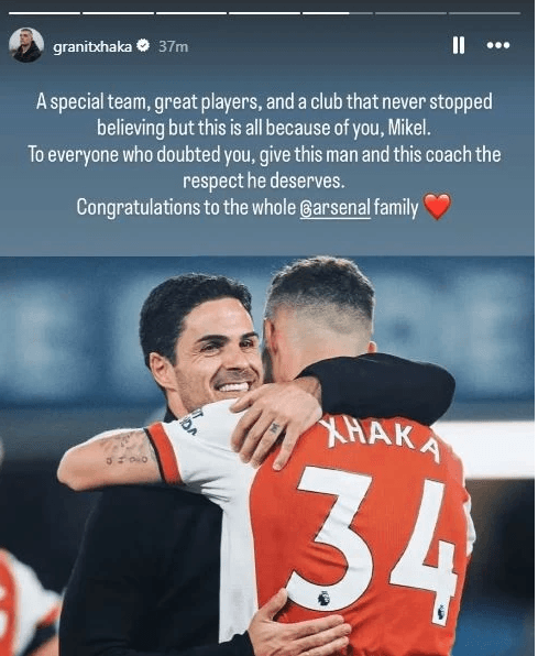 Xhaka reagon pas titullit të Arsenalit: Arteta e riktheu klubin aty ku e ka vendin