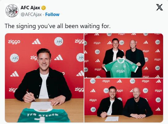 Ajax zyrtarizon huazimin e Marc-Andre ter Stegen nga Barcelona