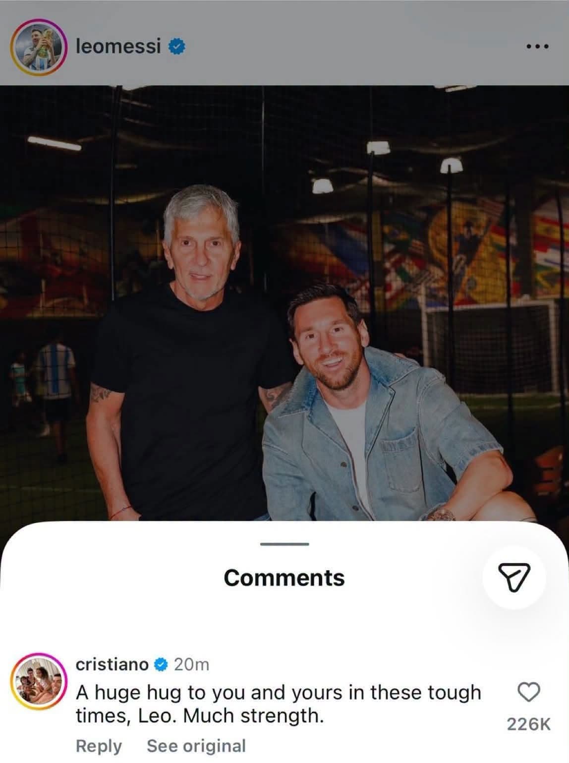 Cristiano Ronaldo prek me mesazhin për Lionel Messin pas vdekjes së babait të tij