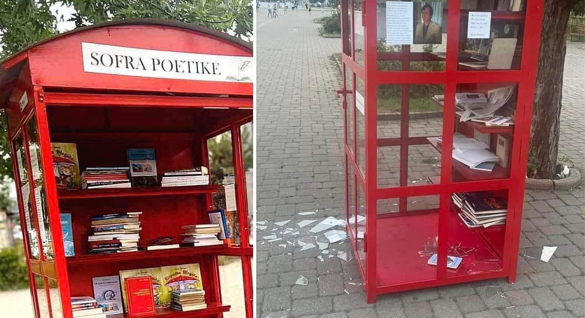 Demolohet minibiblioteka “Sofra Poetike” në Drenas një ditë pas përurimit të saj