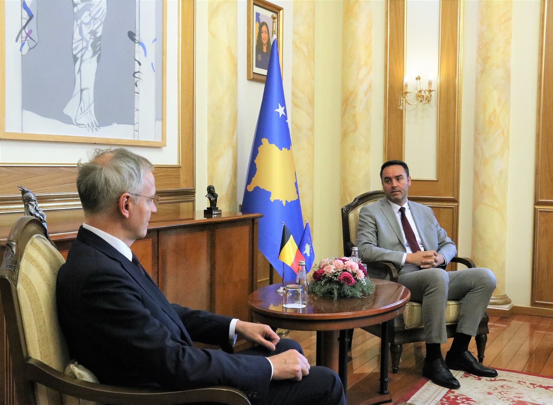 Konjufca priti në takim ambasadorin e Belgjikës, Grégoire Cuvelier