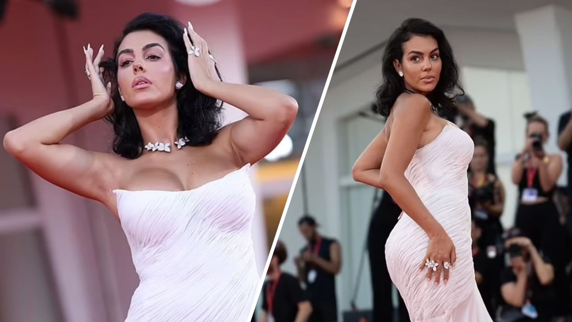 Georgina Rodriguez shkëlqen me dukjen elegante, teksa parakalon në tapetin e kuq të Festivalit të Filmit në Venecia