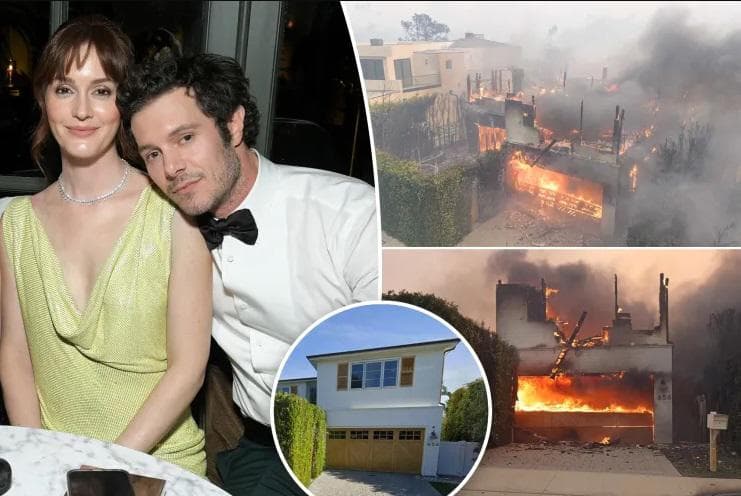 Shtëpia e Leighton Meester dhe bashkëshortit të saj përfshihet nga zjarret masive në Los Angeles