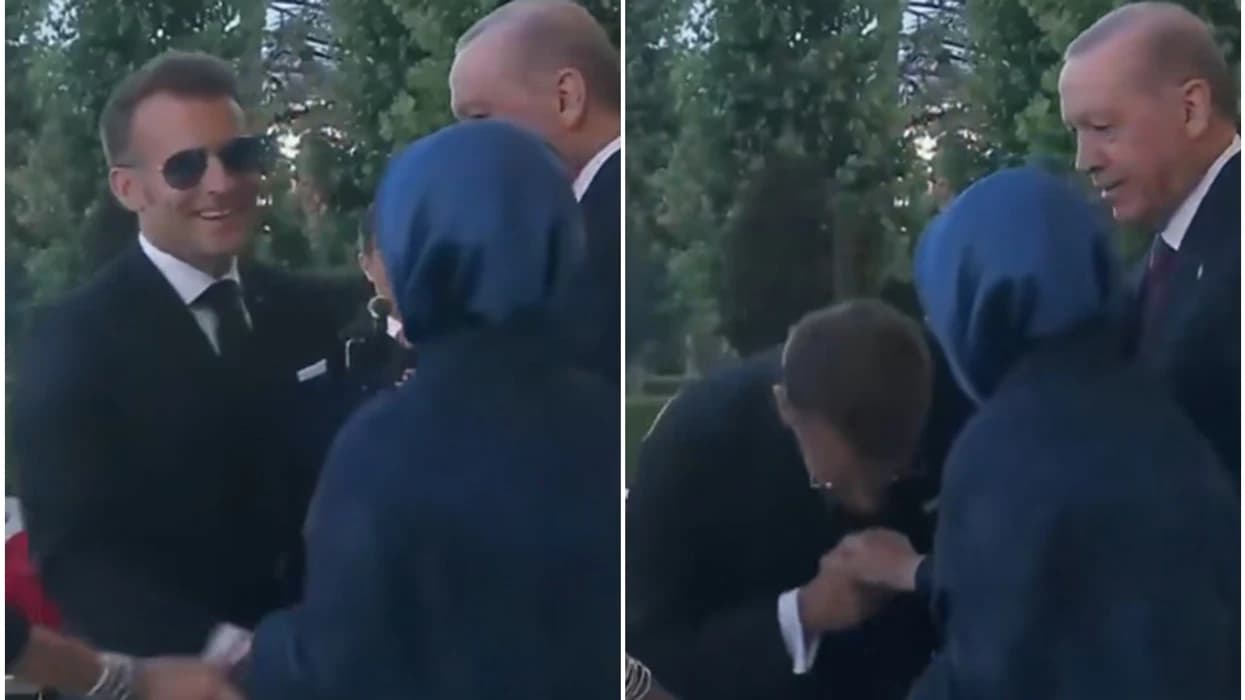 Macron u përpoq t’i puthte dorën Zonjës së Parë të Turqisë, reagimi i saj shkaktoi bujë në rrjetet sociale