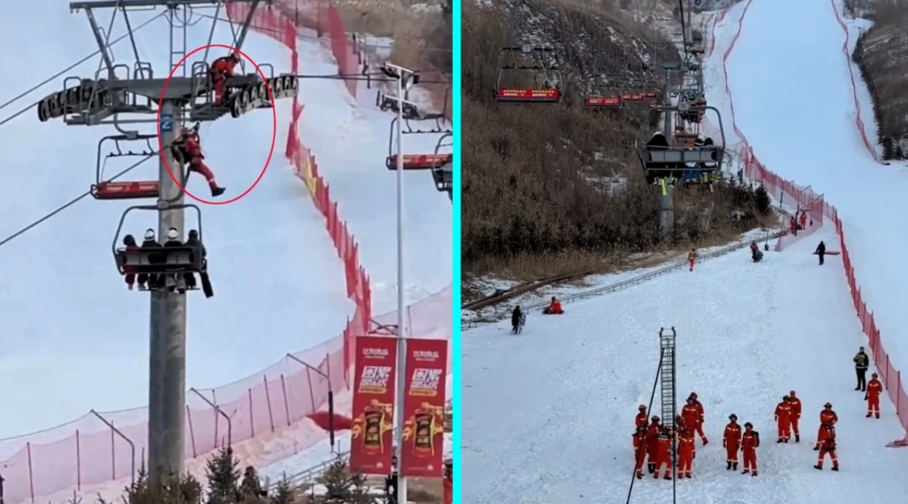 Prishet teleferiku  qindra turistë mbetën te  varur  në acar në Lanzhou të Kinës