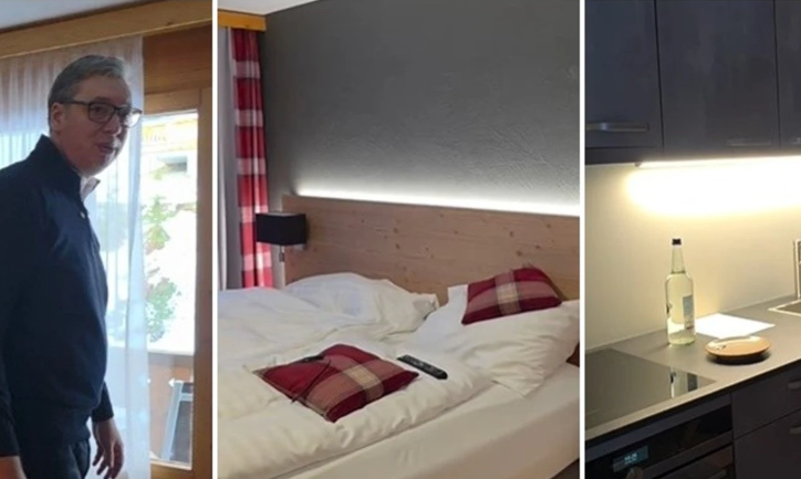 Gjersa liderët botëror po takohen mes veti në Davos  Vuçiq  si influencerët  prezanton hotelin ku po qëndron