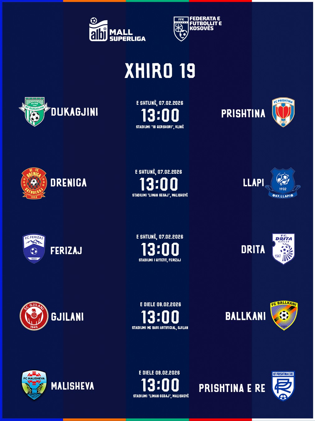 Albi Mall Superliga e Kosovës rikthehet këtë fundajvë