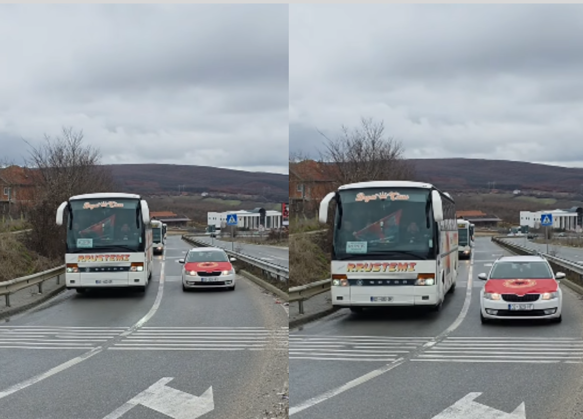   Skenderaj drejt Marshit për Drejtësi    pamje të autobusëve që janë nisur drejt Prishtinës