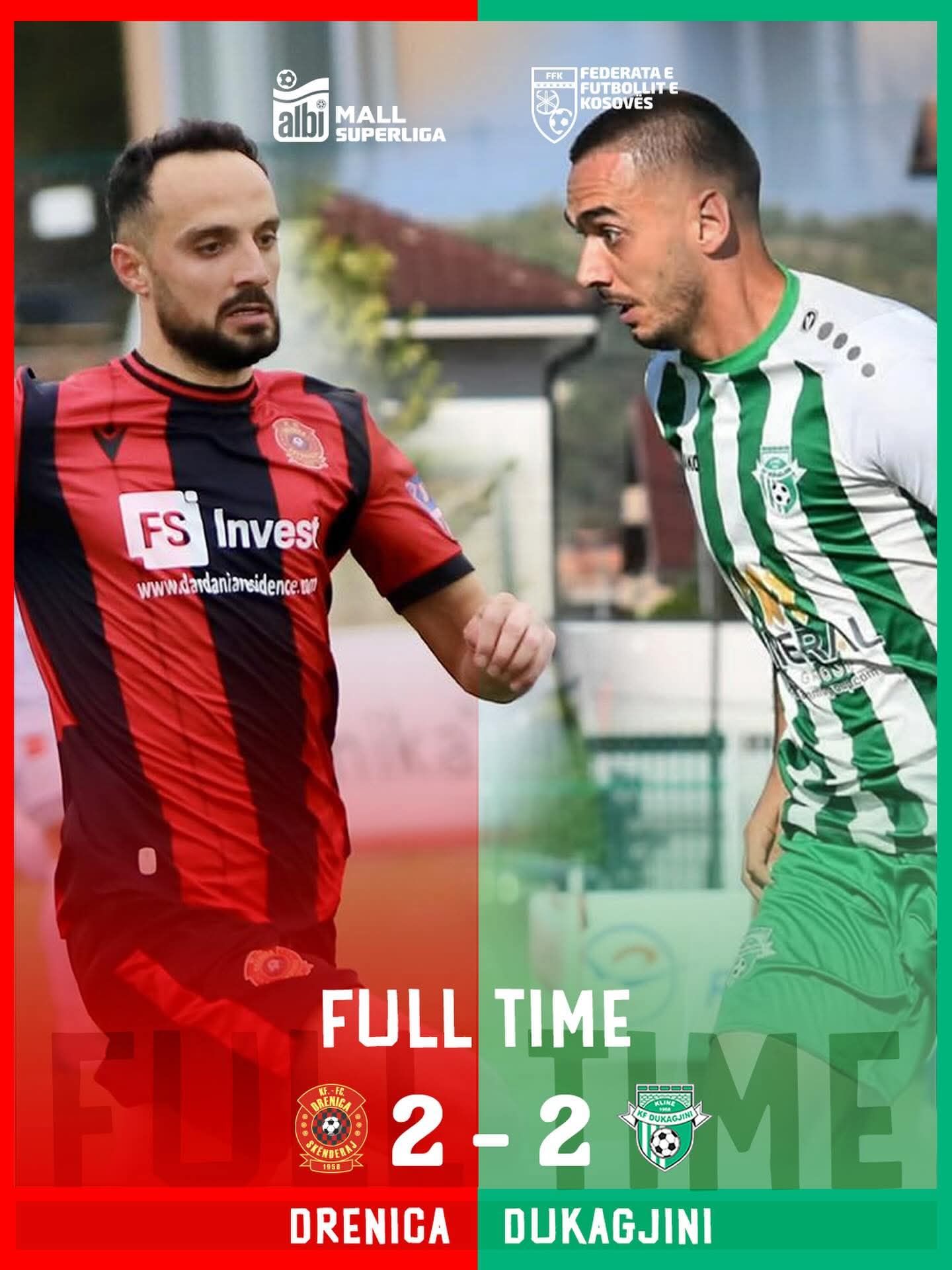 Drenica dhe Dukagjini ndajnë pikët luajnë baraz 2 2