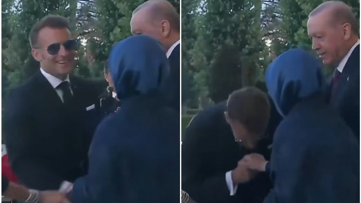 Macron u përpoq t i puthte dorën Zonjës së Parë të Turqisë  reagimi i saj shkaktoi bujë në rrjetet sociale