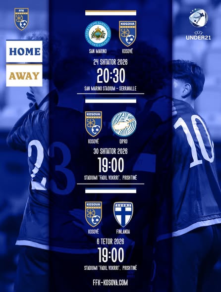 Kosova U21 bën publike listën për ndeshjet e Euro 2027
