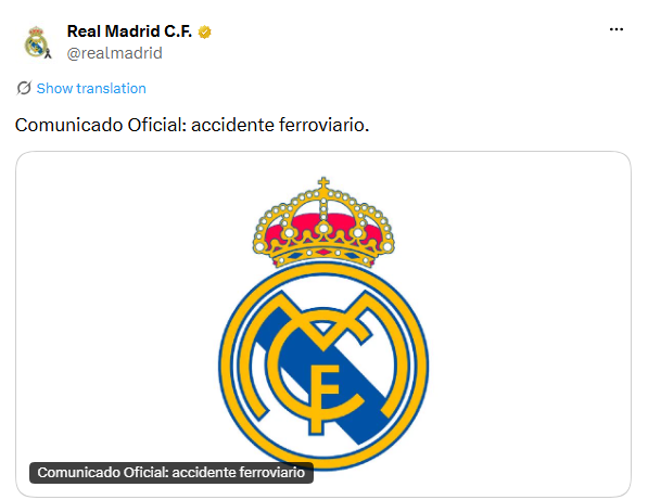 Real Madridi shpreh ngushëllime pas aksidentit tragjik hekurudhor në Spanjë