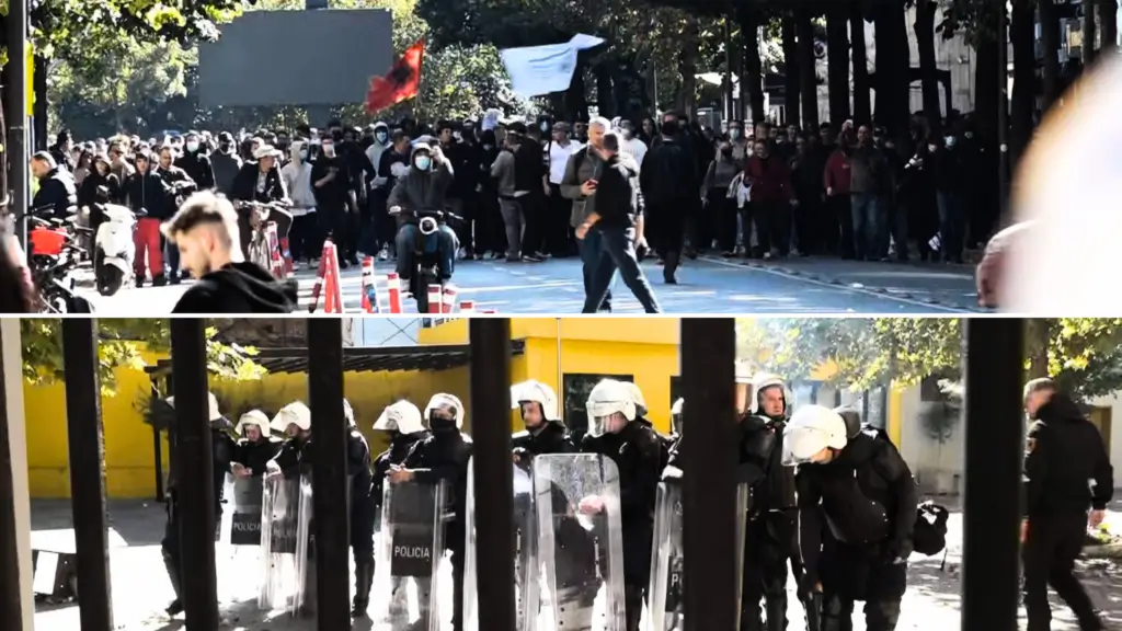 Sërish tensione në Shqipëri  studentët shkulin rrethojat e Ministrisë së Arsimit